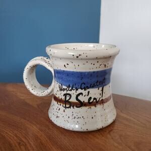 Vintage 1980s 1990s Clay in Mind World's Greatest B.S.'er Ceramic Pottery Mug